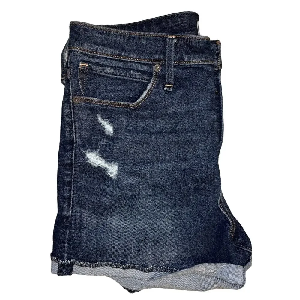 Abercrombie & Fitch Simone High Rise Short Size 29 / 8 Distressed Denim Jean EUC